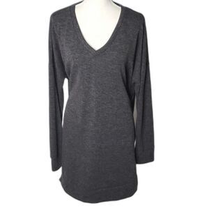 V-Neck Sweater Dress by Bellamie  Gray with pockets Oversized Large